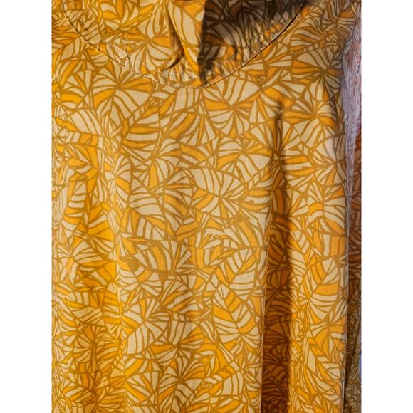 Anthony Richards Womens Cowl Neck Abstract Print Dress Sz L Orange Yellow NEW - Picture 3 of 10